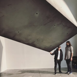 Christian Slater Instagram - Asking @studio.drift @thearmoryshow how he keeps this concrete block suspended in air. I'm pretty sure he's a Jedi.