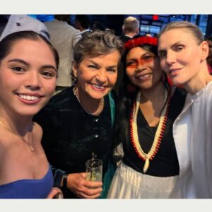 Christiana Figueres Instagram - Some special moments from the @time Earth Awards last week.  1️⃣Thrilled to join these amazing sisters @XijeBeara, @nemonte.nenquimo @GabrielaHearst - awe-inspiring fighters one and all.
2️⃣Yes his acting is pretty good 😉 but Harrison Ford's environmental activism is even more outstanding! 3️⃣The incredible Jane Fonda is still going SO strong. Now focusing on this year’s US election - with NO mincing of words.
 4️⃣I love the no nonsense attitude toward the work which needs doing from sustainable fashion icon Gabriela Hearst.

It is wonderful to see how love for Mother Earth plus a gritty determination to just keep going (despite the many, many obstacles and setbacks) is driving heart-felt climate action in every sphere. I draw such inspiration from these individuals - and also from knowing that for each of these people celebrated here, there are 1000s more behind the scenes working with equal passion and determination.