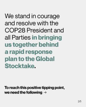 Christiana Figueres Instagram - The clock is ticking and later is too late. 

We have joined over 900 leaders (and counting) from across business, finance, NGOs, indigenous peoples, cities, youth, athletes, artists and faith leaders have signed a letter demonstrating how they stand in courage and in resolve to support Sultan Al Jaber in delivering a historic and unprecedented outcome at COP28.

This is huge.

Listeners, please share this message and tag your friends, influencers and the leaders who need to hear it! Thank you for your support, every share counts, every thing you do matters 🙏

#lateristoolate #cop28