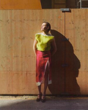 Christiane Paul Instagram - HAPPY SUNDAY!!!
.
.
.
#pic by @robinkater #styled by @andreaspeterkrings #hairandmakeup by @anna.dmlng 
#dress by @prada #jewelry @sophiebuhai 
#happysunday