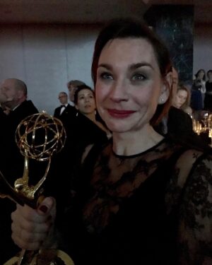 Christiane Paul Instagram - Me five years ago…. and I am still smiling…
.
.
.
5th anniversary….#memories #anniversary 
@iemmys #iemmy2016 #internationalemmyawards for #tvmovie #untermradar #directed by @elmar.fischer.1000 for @ard #still #grateful #hapiness #pic by @leopold.hoesch #dress by @kaviargauche_official