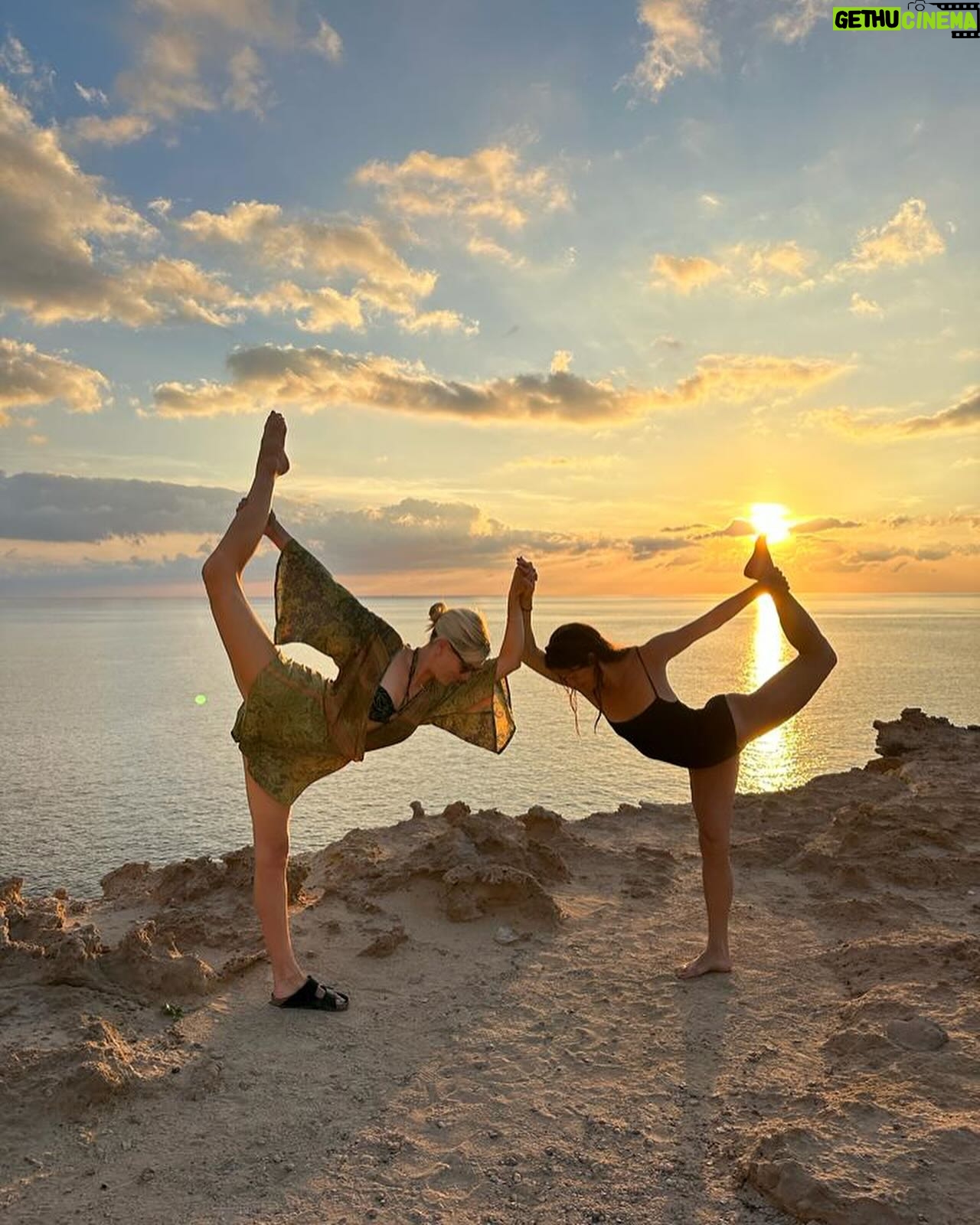 Christie Clark - 1K Likes - Ibiza yoga holiday was one of the best times I’ve ever had with favourite gals. #Ibiza is where I met my husband 23 years ago and I’m happy to say that this island embraces folks of all ages. Let’s do it again! #ravecave # sunrisewalk #benirasbeach