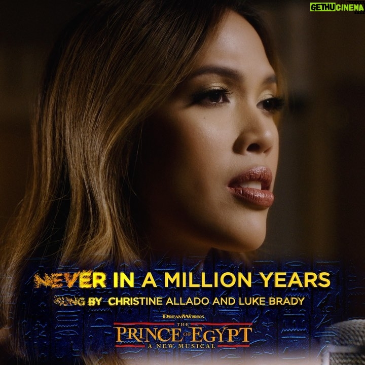 Christine Allado - 1.3K Likes - “Never in a Million Years” a brand new love song by Grammy and Academy award-winner Stephen Schwartz for @princeofegyptuk 😍💃🏻