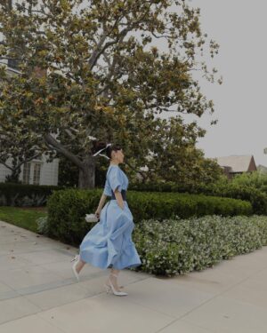 Christine Chiu Instagram - off to Kathy’s to celebrate the launch of @ruggable x The Hiltons 💙 in my #narasmith #tradwife era