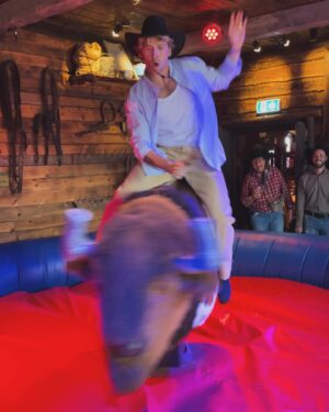 Christopher Instagram - Well that escalated quickly 😅 Just horsin’ around like a pro! No one rides more and worries less than you! Happy Birthday my Ol’ friend ♥️🤠