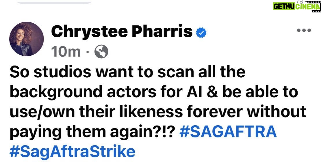 Chrystee Pharris - 315 Likes - #sagaftra #sagaftrastrike #sagaftrastrong #actors #actorlife