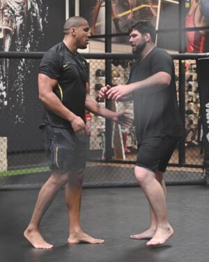 Ciryl Gane Instagram - Training camp for #ufcparis has already started! 🚀 Working on my judo with the absolute beast @cyrillemaret 🦍