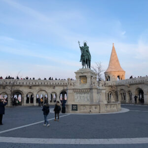 Claire Danes Instagram - We’re finishing the season up in Budapest. Meandered across the bridge - from Pest to Buda - to check out the Matyas Church. Swipe to join. #savingthebudapestforlast