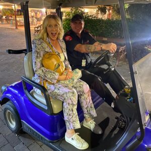 Claire Hooper Instagram - Thanks to everyone in Adelaide for a great week at fringe! But especially Paul from the Adelaide zoo for giving me a lift in the zoo buggy, probably the highlight of my long and distinguished life.