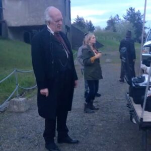 Clancy Brown Instagram - Everyone needs a little music break...even really old morticians. (Giggle and video courtesy @iwontcheckthis) #bizmarkie #themortuarycollection #shudder @caitlincuster @rspindell #bts #astoriaoregon