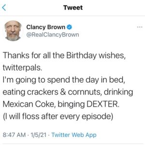 Clancy Brown Instagram - ...and to all my Instagram pals too. 🙏 for the creative bday wishes. CB