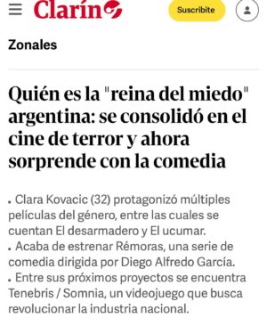 Clara Kovacic Instagram - Con sangre sudor y lágrimas festejo cada uno de los logros 🎬❤️

Gracias @clarincom @elerramundos @flormedina_comunicacion por dar visibilidad a mi trabajo 

Estrenamos @remoras.la.serie en @somoscontar de @diego.alfredo.garcia con @natidalena 
Estrenamos #mar.ia en @cine.gaumont que ya tiene su tercer semana en cartelera
Estamos a pleno con @tenebrissomnia_game de @borghiandres @tobiasrusjan 

Tengo pura admiración por el cine nacional y pura admiración de todos estos proyectos y las personas involucradas en ellos ❤️❤️❤️ 

#graciastotales 

Y gracias a ustedes que me bancan en mis locuras seguidores ❤️

.
.
.
.
.
.
.
#pic #picoftheday #photooftheday #photography #love #instagood #instalike #instadaily #instamood #insta #film #actriz #actress #photo #photoeveryday #photographer