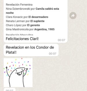Clara Kovacic Instagram - Todavía no caigo
Estoy nominada como actriz revelación en los #premioscondordeplata 
🙉🤯🤯
Por mi papel en El Desarmadero del crack @eduardopintocine 
🎬🎬🎬

✅ no dormí en toda la noche
✅ hoy tengo rodaje toda la tarde noche
✅ estoy hecha una bola de emociones