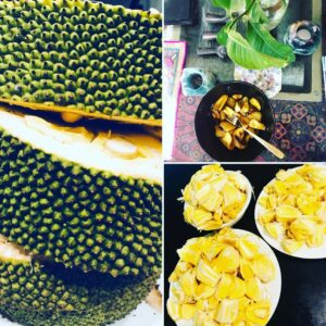 Claudia Black Instagram - #jackfruit Bought a whole one... two latex gloves, a big ass knife and two hours later...it was almost ready to...well...do something with...and then... in an iron skillet with some coconut oil, cinnamon, dash of vanilla and a cheeky drizzle of maple syrup... holy two minutes of nomnom