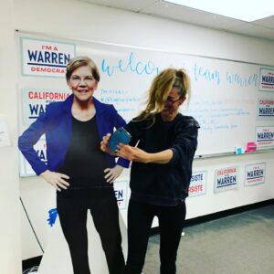 Claudia Black Instagram - I was better at phone banking than I was at taking selfies. It was a profound experience talking to people in California, hearing their stories. Advocating for the politician I believe is most prepared for this fight.  Everyone I spoke to is taking their vote so seriously; womever they are voting for. I listened to a Trump supporter for 40 minutes. He wasn’t even the intended recipient of the call. He talked at me for almost the entire duration. At one point he thought I’d hung up on him. “Are you there?! Please don’t hang up on me. Oooh... no...Have you hung up on me?!” He sounded genuinely dismayed. “No,” I replied. “I’m right here. And I’m fascinated, I am hanging on your every word.” Some volunteer callers in front of me turned around to look at me. 
It was true. I was straining to hear as the line wasn’t great and there was so much information flooding out of him so quickly.  And I wanted to hear him. To truly listen. 
He told me the #metoo movement had ruined everything. That women with all their curves were gorgeous. And that if they put on lipstick and false eyelashes and get boob jobs and wear provocative clothing that they were basically asking for it. And that he wouldn’t respect a female president. That women’s studies was a waste of time. That communism meant you couldn’t buy the glove size you need. That women should stay at home and do the noble job of raising kids. That someone wants to paint the Kremlin pink. That something was important to him about women meeting foreign dictators with the right skirt length and needing a seamstress; I’m not certain as, again, the line wasn’t very clear. That he has grown daughters -one of whom was the intended recipient of the call- one who must have voted blue in the past ten years. He shared that he was in the army in his youth. I thanked him for his service. That surprised him. He stopped talking for a beat. He took a breath. I asked him about his daughters. How he thought it was for them living in this current culture. “It’s hard,” he conceded. “ It’s bad that one lady got raped but there are women who go to Drs five years later because they are rich and take their money...and there are men contd 1/