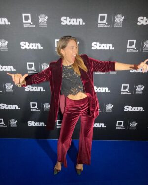 Claudia Karvan Instagram - Feeling super fresh in suit by @annacordellclothing. Stan party at the Gold Coast. Logies tomoz #annacordellclothing #bumponstan