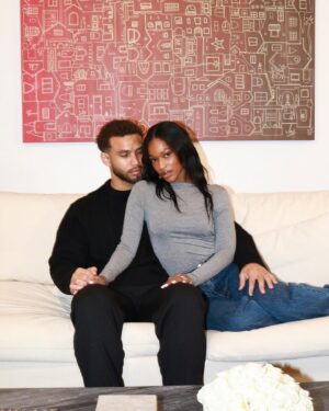 Clinton Moxam Instagram - february 5th is the new january 1st. our new year starts today 🤞🏾 

this month marks six years since our move to LA. just a girly from the midwest & a boy from florida that took a chance on themselves (and each other) ❤️ so happy to have worked with our friend @liziphoenix to create a piece for home that is uniquely ours, just like our experience here. 

we have grown so much here. to the next chapter! swipe for little u   c