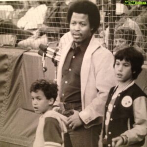 Coby Bell Instagram - #TBT My Dad getting ready to sing the national anthem at an Angels game. He used to bring my big bro and me down on the field w/ him.