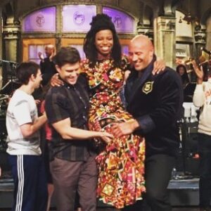 Colin Jost Instagram - #tbt farewell goodnights for @thesheertruth 
The angle makes @therock look bigger than me but trust me I was doing all the work. And notice @kylemooney doing absolutely zero. I'm sure that's an attractive quality to @lesdogggg