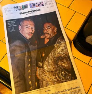Colman Domingo Instagram - Well that’s one way to drop the mic on the 23/24 award season @nytimes ☺️ Why thank you for this @vnina 📸 for capturing this moment in time. Truly a candid moment that I will cherish forever. ✨✨✨✨✨✨@balmain coat for the win.