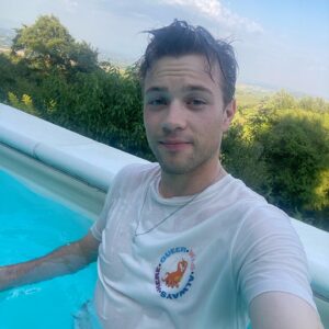 Connor Jessup Instagram - hey my friend @sebastiancroft and I have created a new organization called @queerwasalwayshere, dedicated to queer joy, history and art. we have this sexy and sustainable gay dinosaur t-shirt you can buy for only 4 more days -- 100% of profits go to supporting lgbtqia  refugees and displaced people around the world. 

link’s in my bio :)