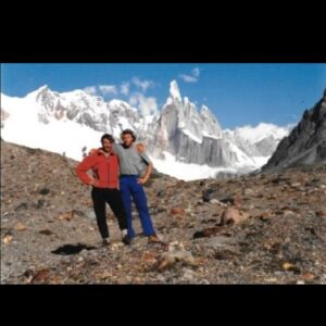 Conrad Anker Instagram - 30 years ago today,  the last day of the year,  @johnmiddendorf4 and I climbed Cerro Torre, Patagonia via the Compressor Route. (South East Ridge) Established in 1970 by Cesare Maestri with a gasoline powered drill, the controversial route sported a stack of bolts and was the quick way to the top. 

John and I enjoyed the climb,  yet these was something amiss. The wildness of this peak was sacrificed for human ego. Maestri, making up for his fanciful ascent of 1959, bolted the peak into submission. 
 
In 2012 the late Hayden Kennedy and 
@jason_kruk removed the bolts, giving the mountain its power back and creating controversy.

If Cerro Torre is a peak that you are interested in please listen to @climbinggold. The recent season includes the Maestri Mystery with insight from @kellycordes, author of "The Tower", the definitive book on this subject.

In reviewing my journal from 30 years ago I reflect on how climbing has changed. Even if we have better weather  forecasts and lighter & stronger gear, the sense of self discovery one gets from a proper Patagonian beat down still remains. This primal connection to living is as real as it gets. 

First photo of the Cerro Torro group from the summit of Chalten by Galen Rowell.