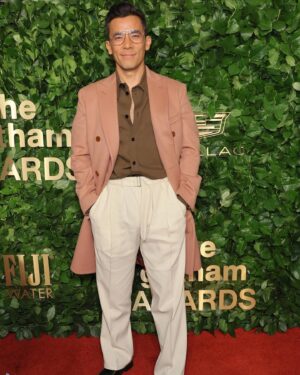 Conrad Ricamora Instagram - 🤎💕🍦 
Posting on main cuz I styled myself (with a lil sister help from @jeighmadjus ) and I like it :) thanks @thegotham for a great night 

Jacket: @toddsnyderny 
Shirt & pants: @lemaire_official 
Glasses: @moscotnyc