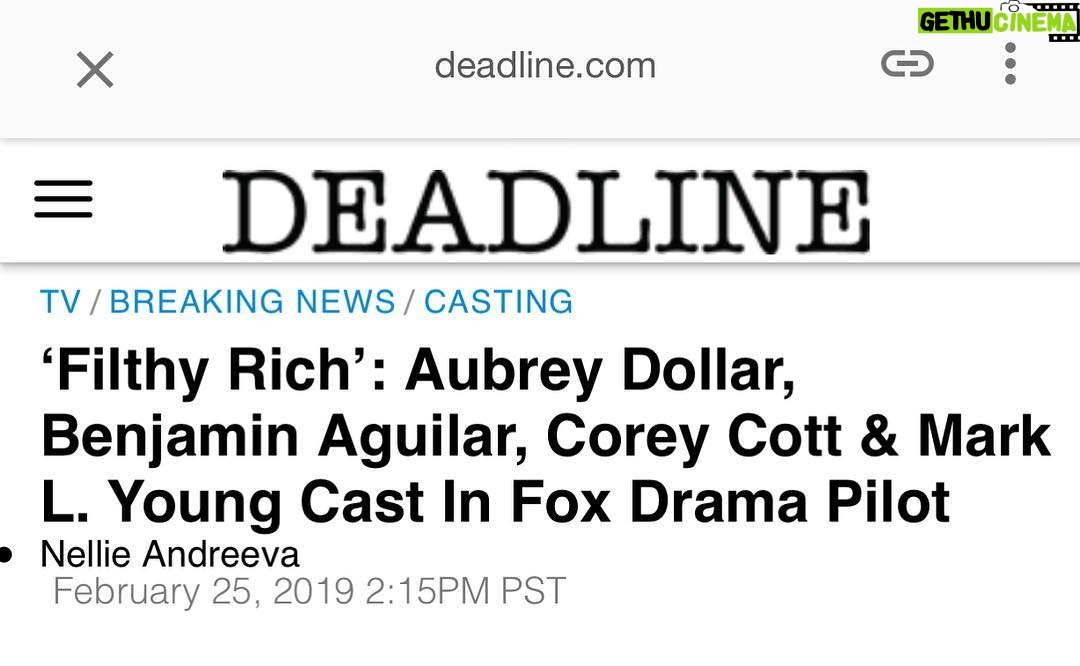 Corey Cott - 4.6K Likes - Super pumped for this one! Excited to work with this crazy awesome cast, writer/director Tate Taylor, everybody at @foxtv, but mostly to play @kimcattrall’s son.