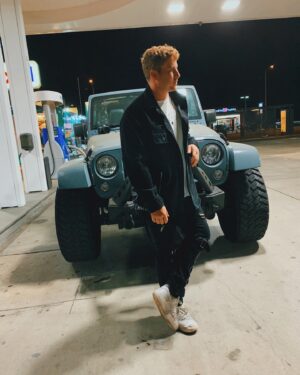 Corey La Barrie Instagram - I stole Jc’s jeep just for this photo 🚓🚨