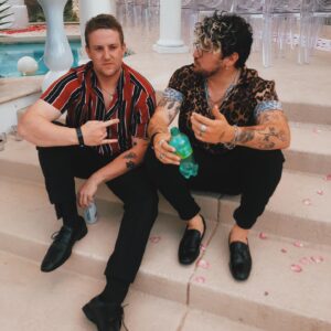Corey La Barrie Instagram - He got mad that I didn’t drink with him for the photo... so then I did 😂 also missed my flight sooo might spend another night in Vegas