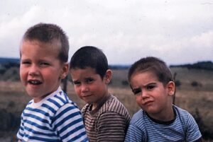 Corrine Koslo Instagram - Another negative found. 
My 3 brothers.
Christopher Patrick Timothy.
France. 57 or58.
#old35mmslidesnegative.
#brothers