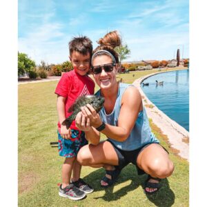 Cortney Casey Instagram - Today we went fishing and by golly King got a FISH!! #AZ #Bluegill #KingKlose #MyLoveBug #SundayFunDay