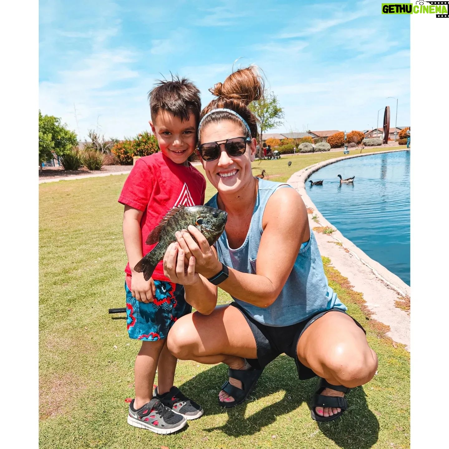 Cortney Casey - 367 Likes - Today we went fishing and by golly King got a FISH!! #AZ #Bluegill #KingKlose #MyLoveBug #SundayFunDay