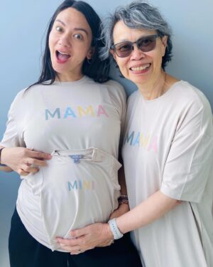 Cory Lee Instagram - This mother’s day hits so much different! I can’t believe i’m almost 8 months pregnant already. I love my mama so much and I am so happy she was here celebrating with me. These matching #Thymematernity shirts are so soft and I’m not gunna lie I shed a tear when I first saw the mini Tshirt - like come on how cute is it????! These are the moments I will treasure forever. Happy mothers day everyone! Use my code CORYLEE for 15% off Thyme Maternity items.

#rwco @rw_co #sponsored #happymothersday #pregnancy #expectingmom #thirdtrimester