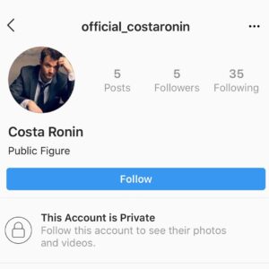 Costa Ronin Instagram - Just so everyone knows, this isn’t mine!! Thank you to all those who brought it to my attention.