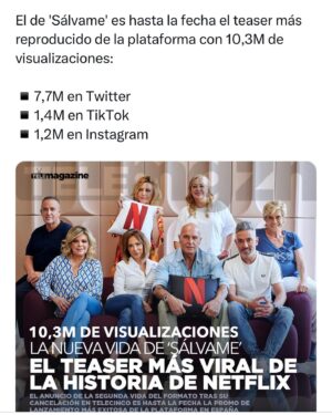 Coto Matamoros Instagram - Seguimos haciendo historia. Tuit de @telemgzn_ @netflixes 😜💪