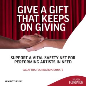 Courtney B. Vance Instagram - Support the SAG-AFTRA Foundation on #GivingTuesday. 

The Foundation supports thousands of @sagaftra performers in need every year with a vital safety net, as well as offering no-cost educational programming to the entire SAG-AFTRA community. 

Play your part! Consider giving a gift to the SAG-AFTRA Foundation today at www.sagaftra.foundation/donate.