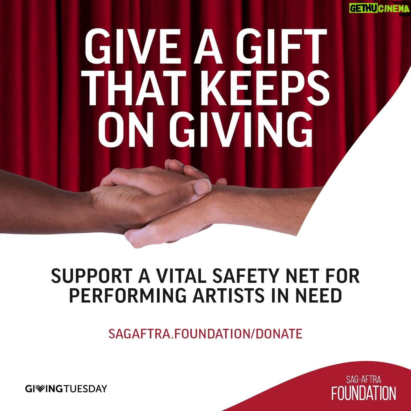 Courtney B. Vance - 461 Likes - Support the SAG-AFTRA Foundation on #GivingTuesday.
The Foundation supports thousands of @sagaftra performers in need every year with a vital safety net, as well as offering no-cost educational programming to the entire SAG-AFTRA community.
Play your part! Consider giving a gift to the SAG-AFTRA Foundation today at www.sagaftra.foundation/donate.