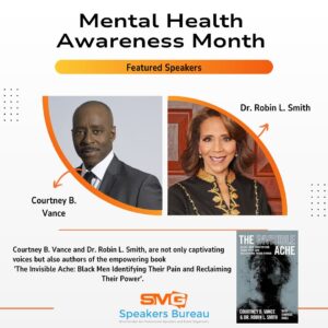 Courtney B. Vance Instagram - Empower Your Event with Mental Health Advocates! 
In honor of Mental Health Awareness Month this May, we’re excited to offer the expertise of acclaimed speakers Courtney Vance and Dr. Robin Smith. 
Elevate your organization’s message by booking them for speaking engagements throughout the year. Contact SMG Speakers for booking inquiries.