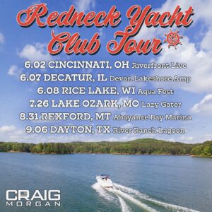 Craig Morgan Instagram - We are back in full swing on the road for the 2024 tour! There’s nothing better than country music by the water so come see us this summer on the inaugural Redneck Yacht Club Tour! Get your tickets now 🚤