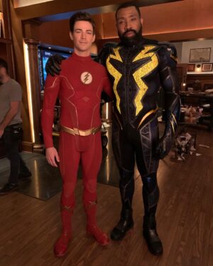 Cress Williams Instagram - Game recognizes game and powers recognizes powers. #grantgustin is a true pro and a great new friend #blacklightning #crisisoninfiniteearths thanks @grantgust for playing with me