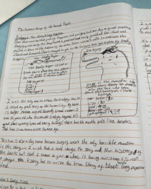 Cressida Cowell Instagram - Love this kid who felt that Which Way Round the Galaxy was a book that was inherently colourful, so they provided the colour themselves…more beautiful drawings from children at the space centre and from  b earlier in the tour 

#WhichWayRoundtheGalaxy book tour 
🌙🌍🌓🪐💫❤️📚