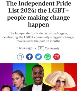 Crystal Instagram - My face this morning on finding out I’m the 6th most important homo in the country.

Thanks @the.independent - it’s pretty cool to be on this list! 

Even if I am right after Wes Streeting 😒