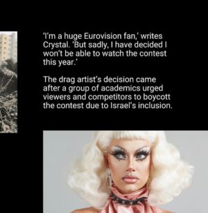 Crystal Instagram - New piece for @metro.co.uk on why I’m boycotting Eurovision and why you should too.

Link in stories. 

🍉🍉🍉

#opinion #boycott #eurovision #ollyalexander