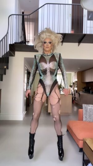 Crystal Instagram - Wake up babe, I’ve got a new sapphic pop recommendation! @thelastdinnerparty 

Speaking of queer, come see me this Saturday at @seeyouatmimis 

#drag #makeup #transformation #pride
