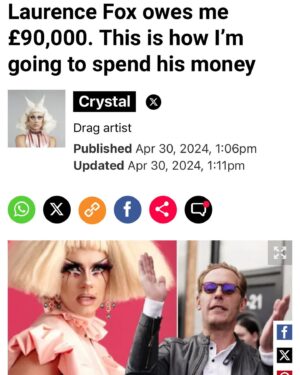 Crystal Instagram - New op ed for Metro. Link in stories 👀

#crystalwillsueyounow