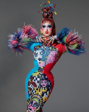 Crystal Methyd Instagram - Dripping in rainbow with @crystalmethyd last month in Boston! Wearing the incredible @lacefrontwigorwhatever and @mondoguerra , assisted by @zdfettuccine at @parachute_studios ! Get one of these incredible rainbow Polaroids now at the link in my bio !
.
.
.
.
#dragrace #drag #crystalmethyd #art #mua #fashion #photoshoot