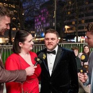 Curtis Pritchard Instagram - AJ and Curtis got their shmooze on as the guests arrived at the Odeon Luxe in Leicester Square for the #SmileyCharityFilmAwards.

 #CFA24 #charityfilmawards