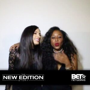 Cynthia Rodriguez Instagram - The #NewEditionStory is less than 2 hours away!! Make sure to tune in!! @bet  @kinyaclaiborne and I having fun at the New Edition premiere after party 😆