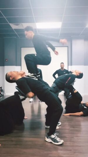 D-Trix Instagram - Choreographing blow ups with my crew @rockforcecrew